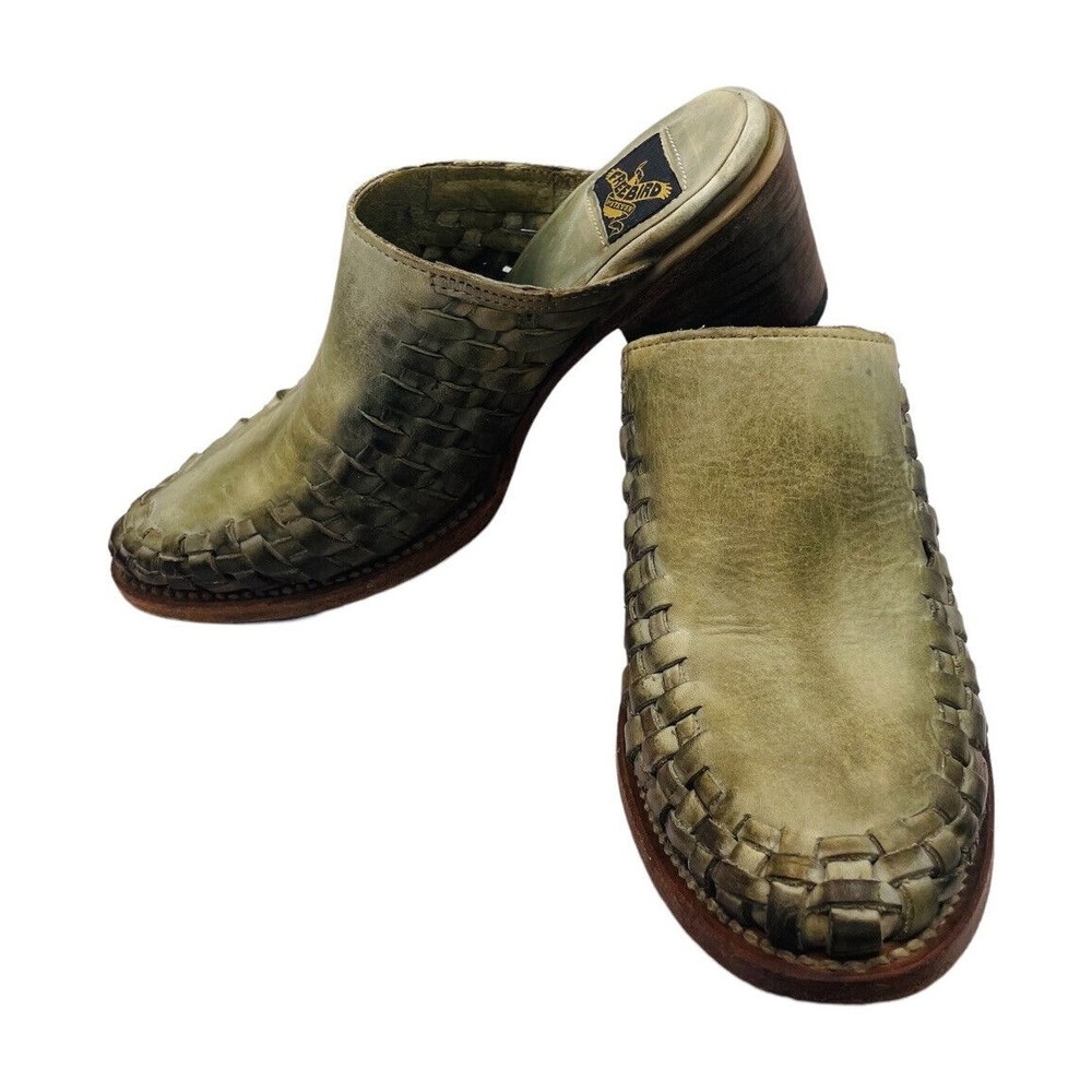 Freebird by Steven Sofia Mules Green Sage Womens Sz 6